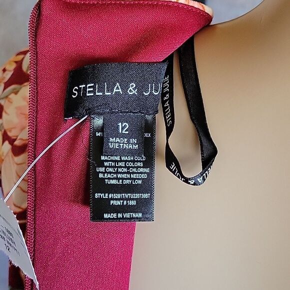 BRAND NEW STELLA & JULIE FLORAL PRINT DESIGN MULTI-COLOR SLEEVELESS SHEATH DRESS - Picture 7 of 10